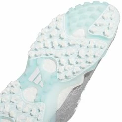 ADIDAS Women's CodeChaos 22 Spikeless Golf Shoe - Grey/Light Blue -Powerbug Shop Light Blue 7