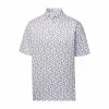 FootJoy Men's Mini Floral Lisle Short Sleeve Polo -Powerbug Shop Mens Mini Floral Lisle Short Sleeve Polo