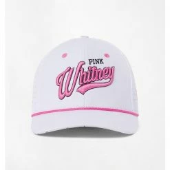 Barstool Men's Pink Whitney Script Vintage Rope Snapback Cap -Powerbug Shop Mens Pink Whitney Script Vintage Rope Snapback Cap 3