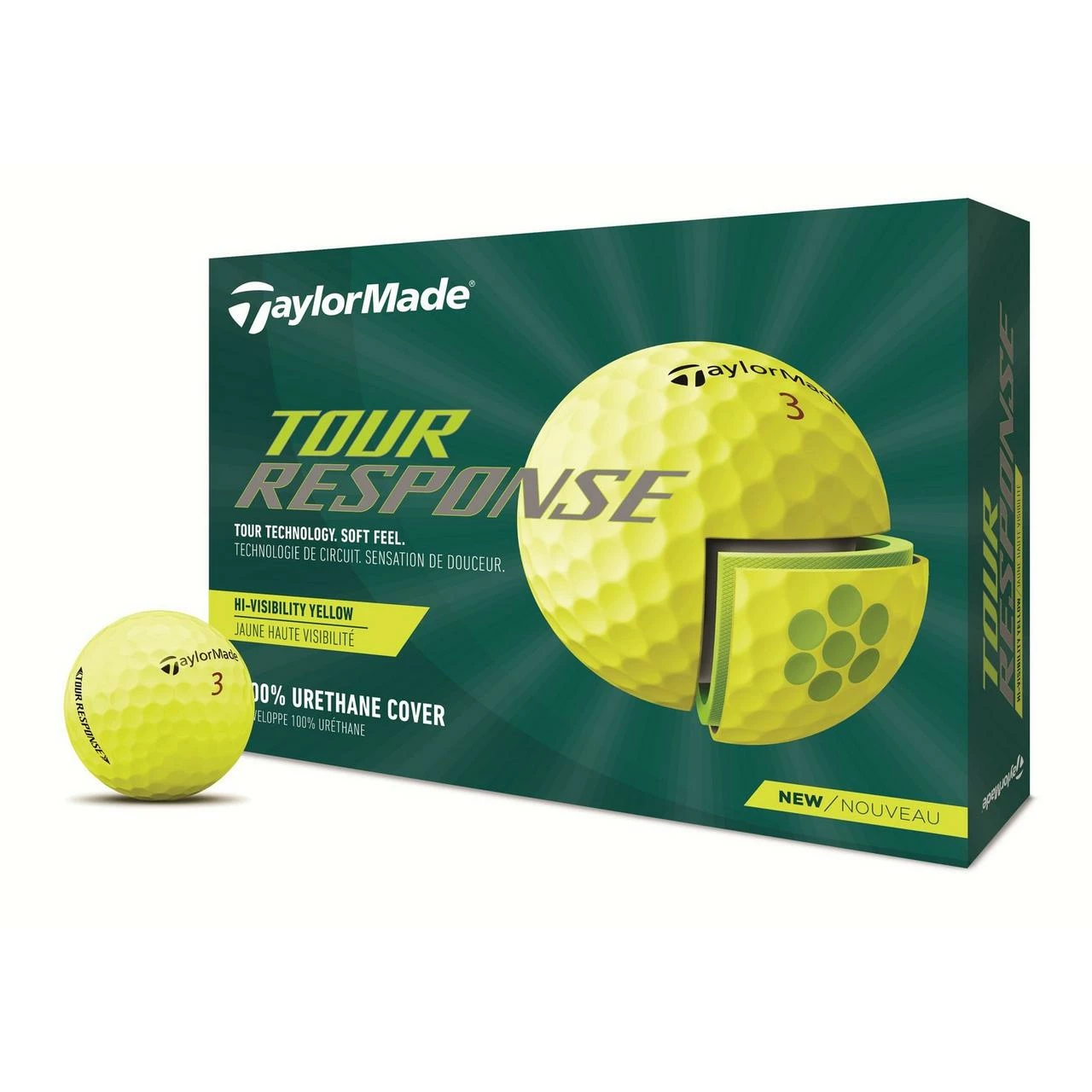 TaylorMade Tour Response Golf Balls - Yellow 3 TaylorMade Tour Response Golf Balls - Yellow