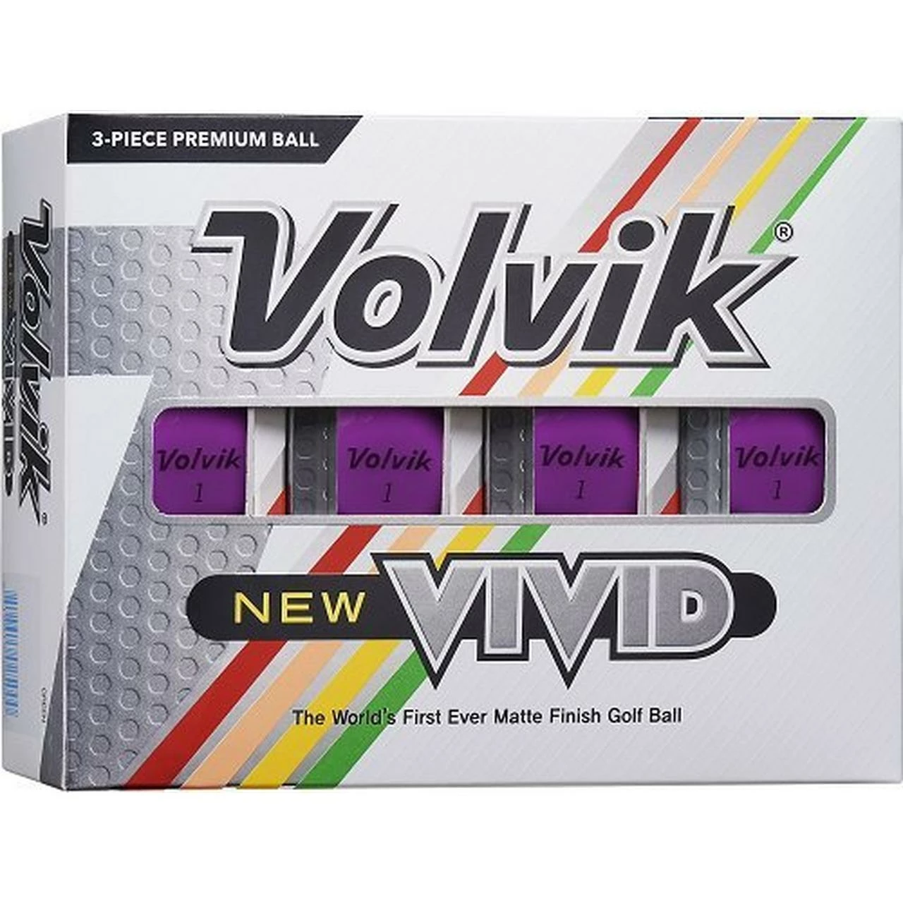 Volvik Vivid Golf Balls - Purple 3 Volvik Vivid Golf Balls - Purple