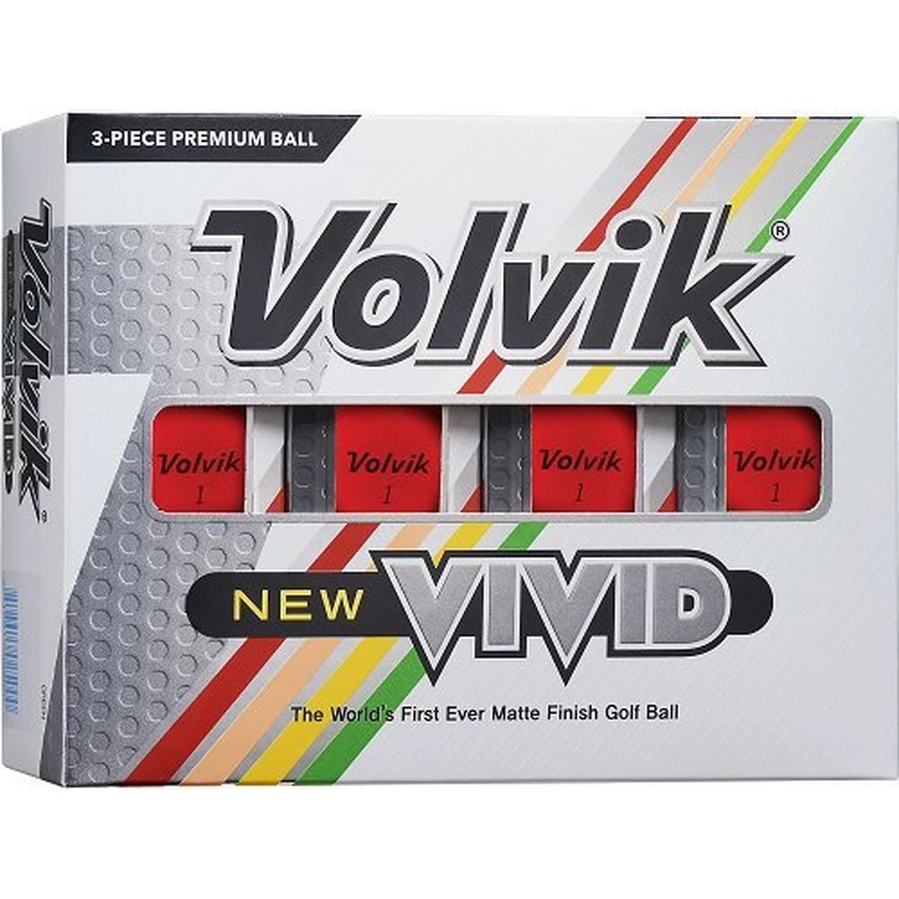 Volvik Vivid Golf Balls - Red 3 Volvik Vivid Golf Balls - Red